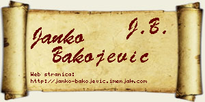Janko Bakojević vizit kartica